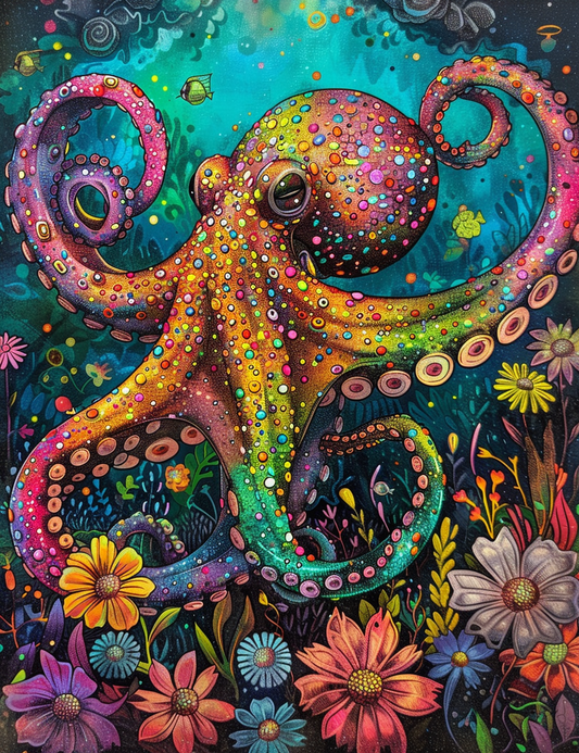 Speckled Abstract Octopus Diamond Art Kit