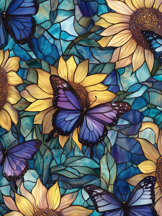 Abstract Purple Butterflies Diamond Art Kit
