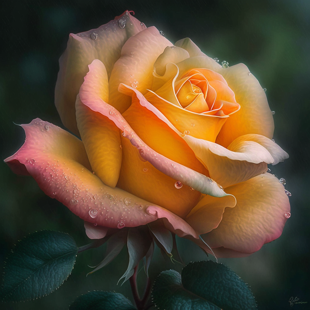Yellow Pink Rose Diamond Art Kit
