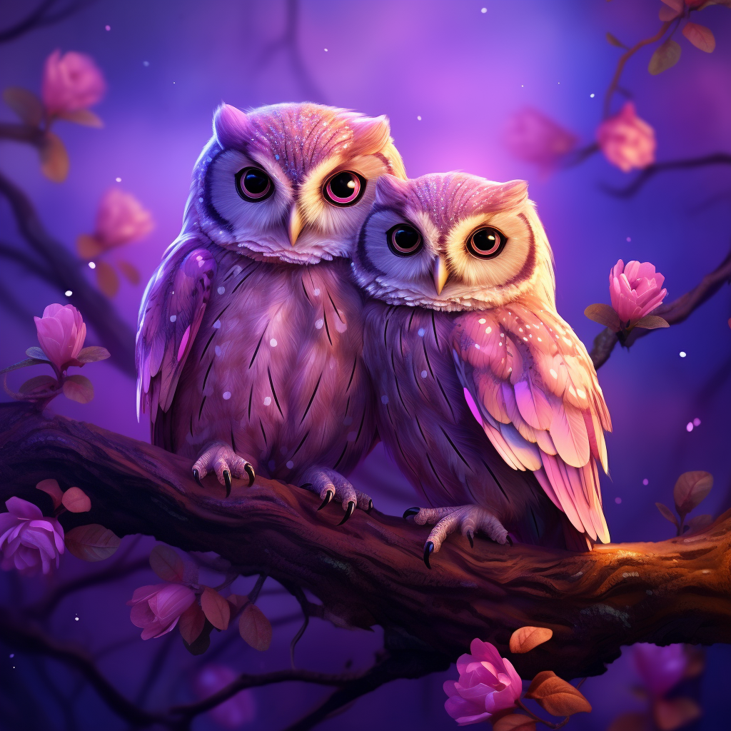 Moonlight Owls Diamond Art Kit