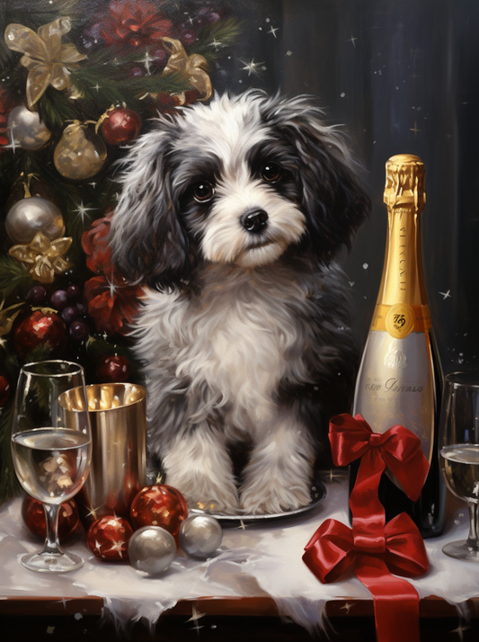 Christmas Celebration Puppy Diamond Art Kit