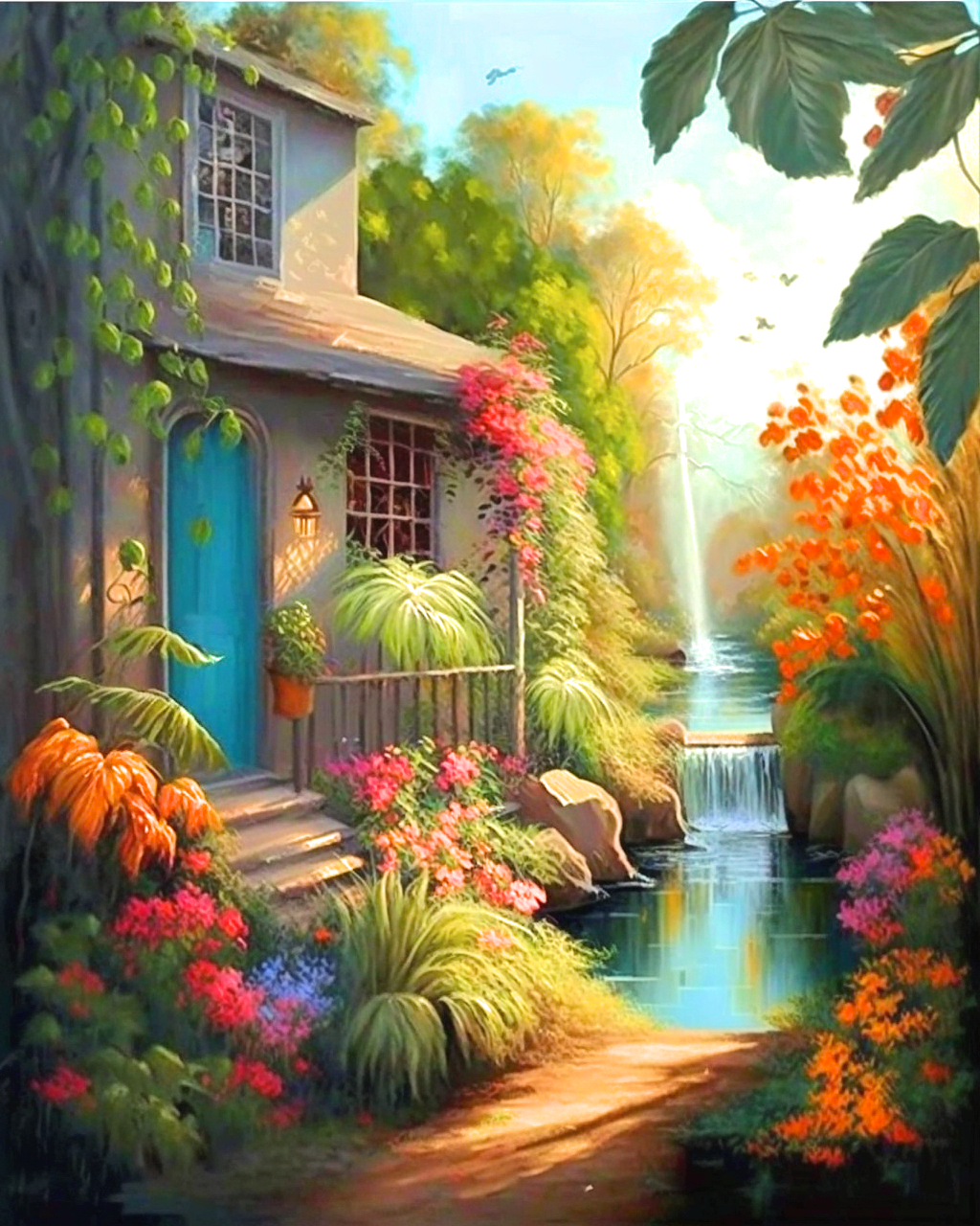 Tropical River House Diamond Art Kit