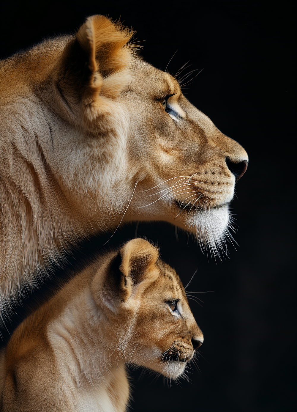 Side Profile Lion And Cub Diamond Art Kit