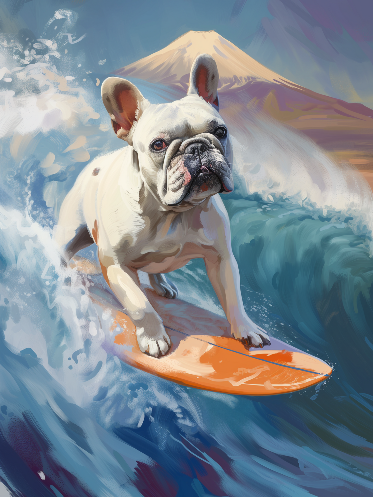 French Bulldog Surfing Diamond Art Kit