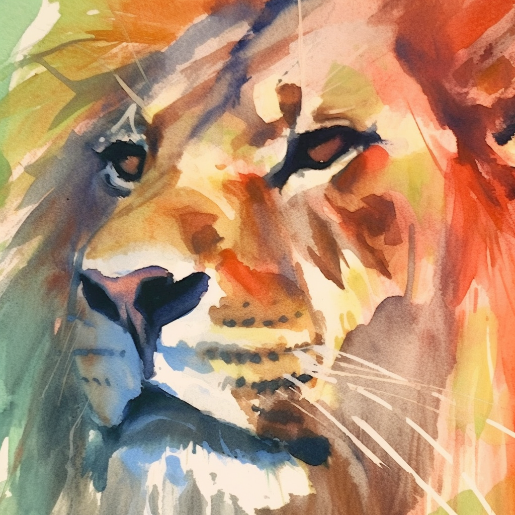 Watercolor Lion Face Diamond Art Kit