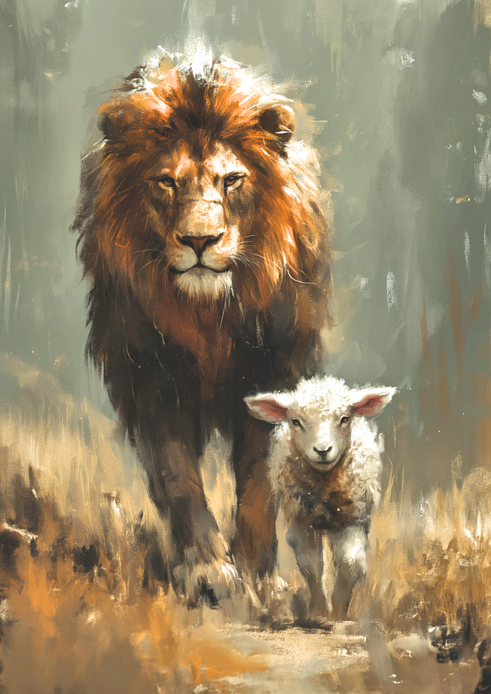 Lion Lamb Walking Diamond Art Kit