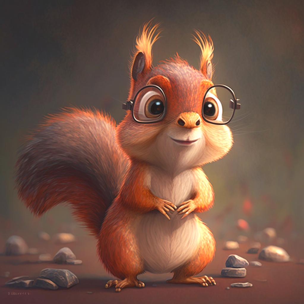 Squirrel With Glasses Diamond Art Kit