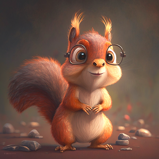 Squirrel With Glasses Diamond Art Kit