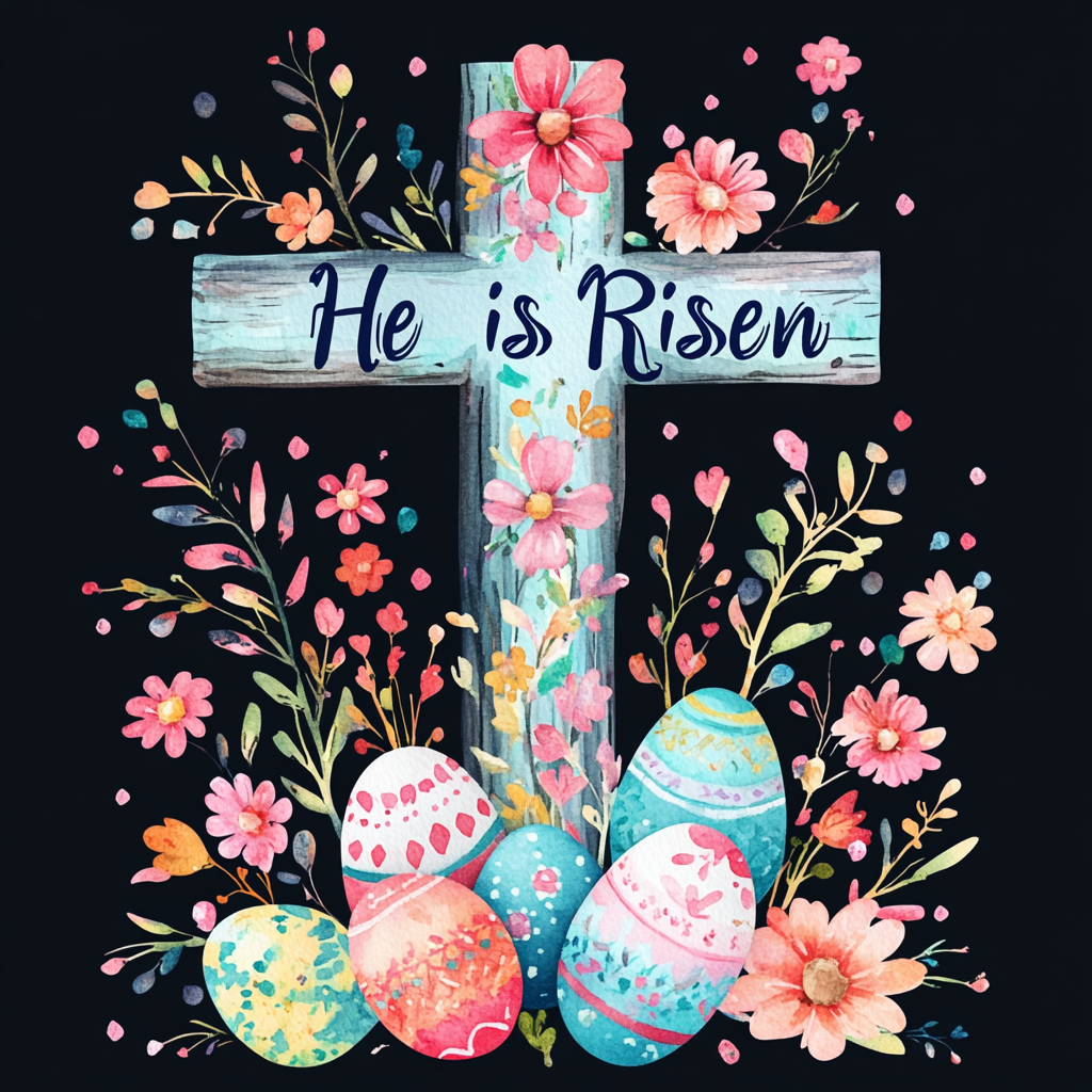 Cross And Flowers Easter Diamond Art Kit