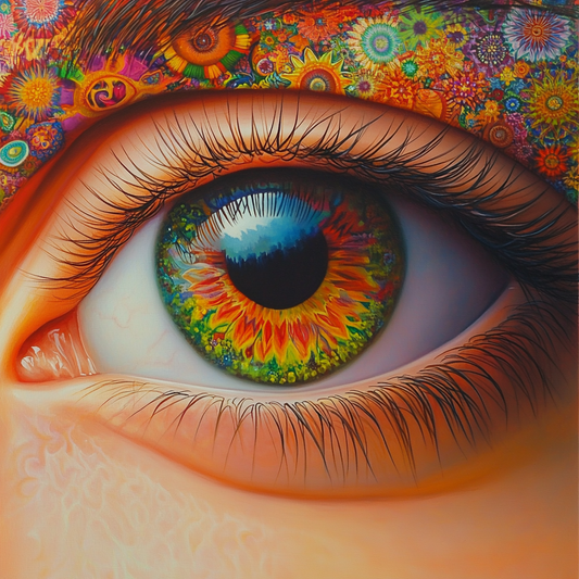 Orange Flower Eye Diamond Art Kit
