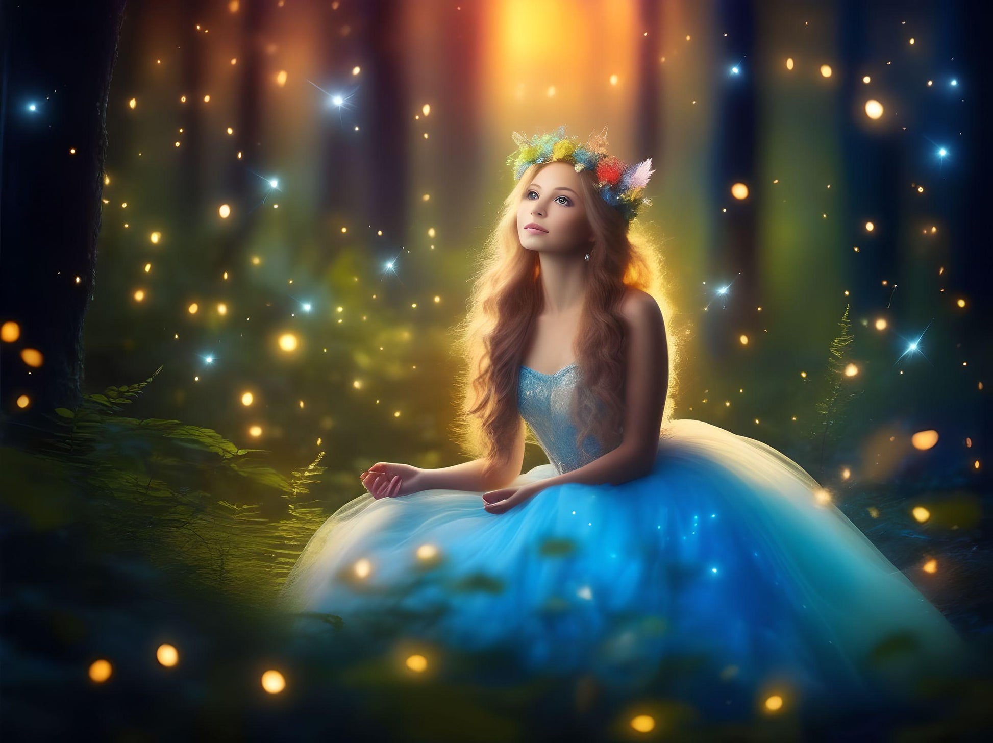 Fairytale Princess Fireflies Diamond Art Kit