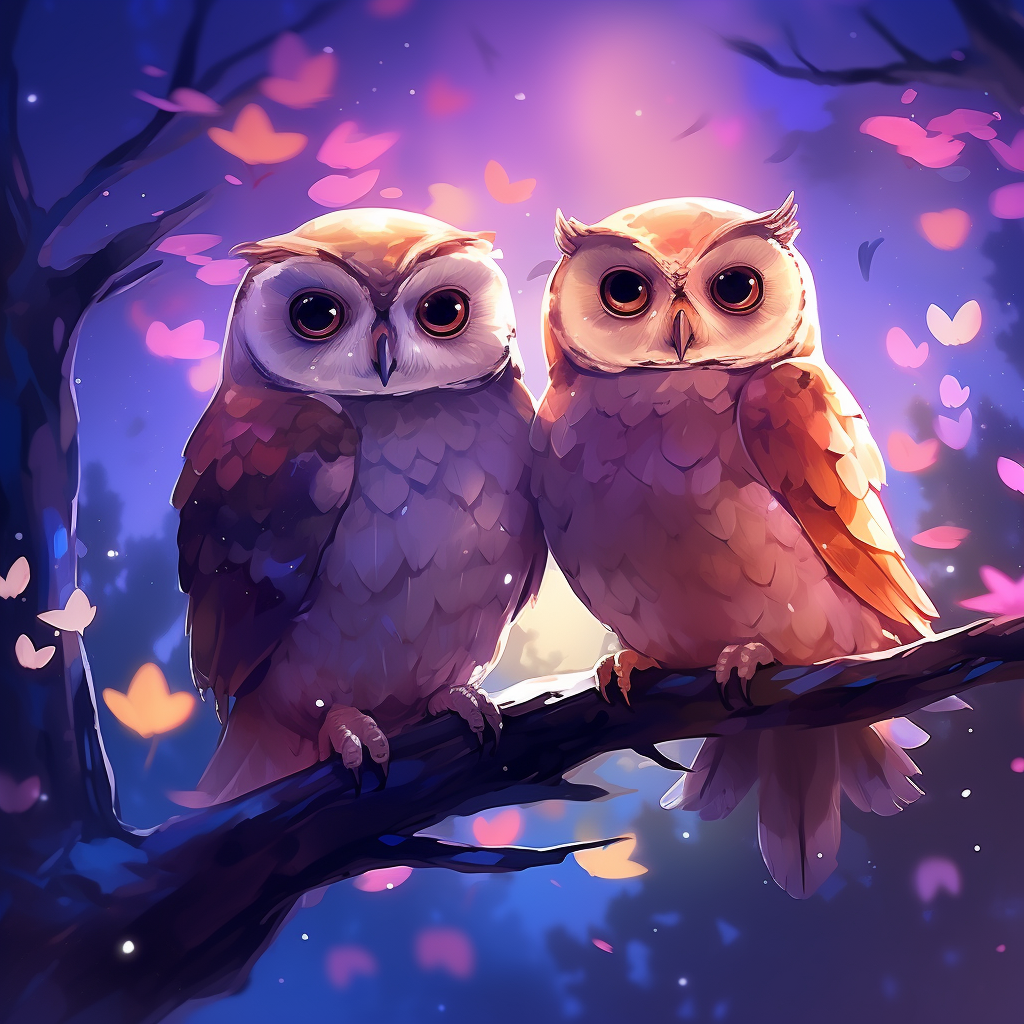 Abstract Owls In Leaves Diamond Art Kit