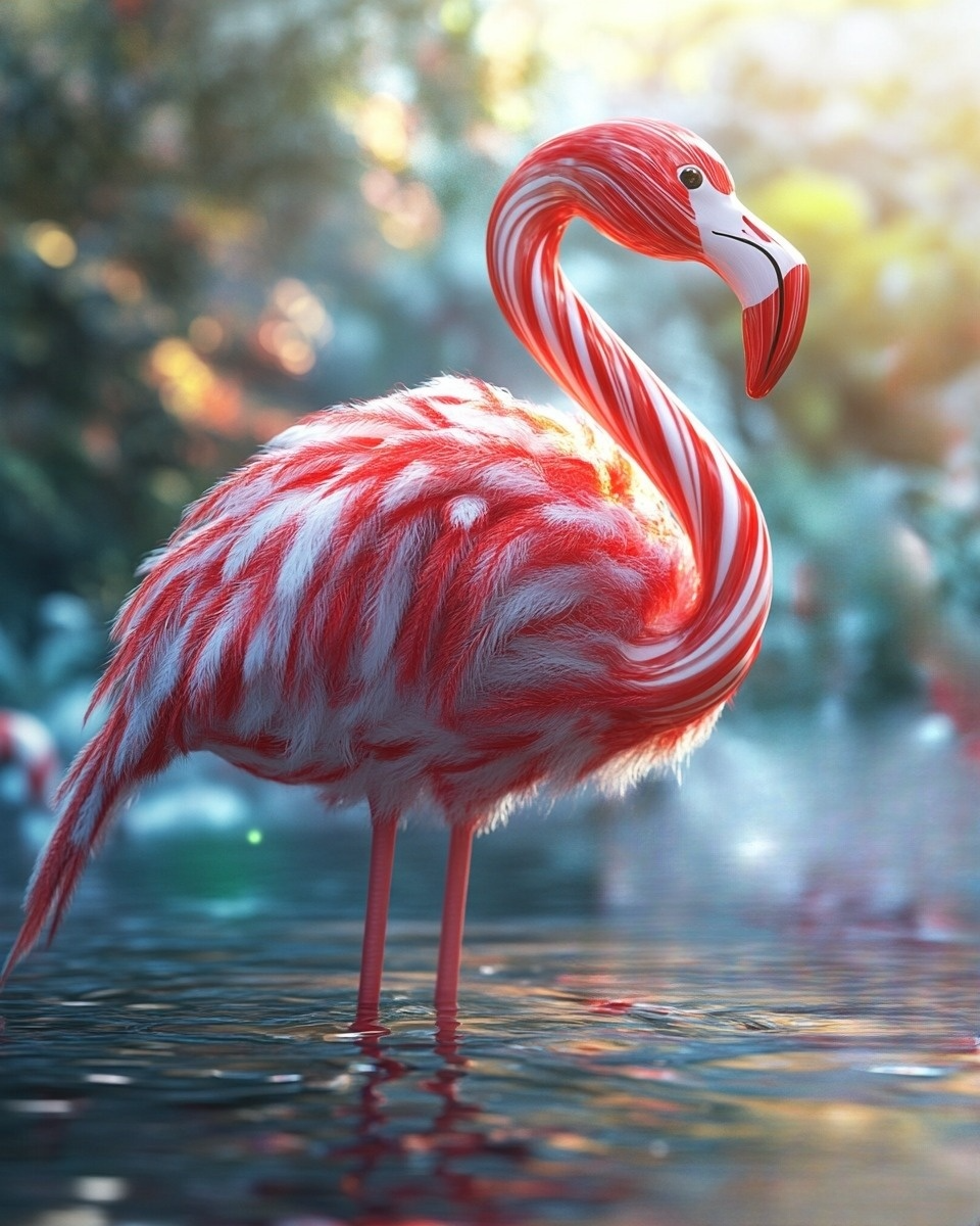 Peppermint Twist Flamingo Diamond Art Kit