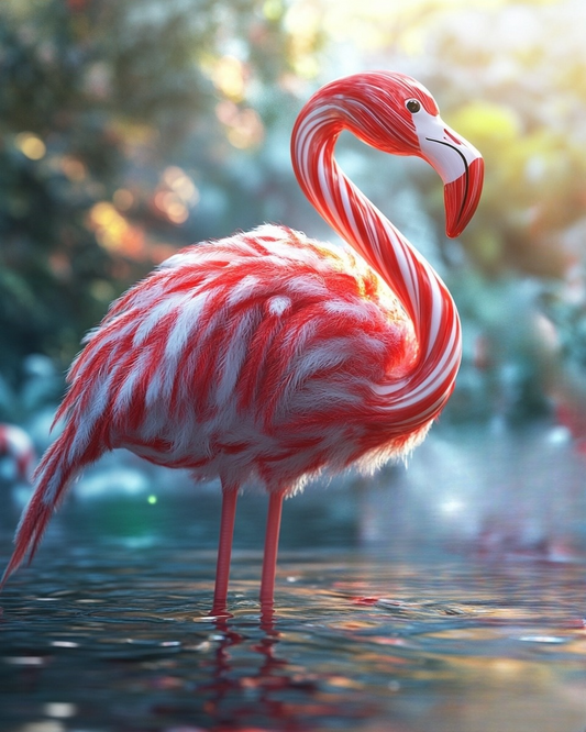 Peppermint Twist Flamingo Diamond Art Kit