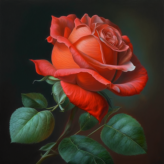 Orange Red Rose Diamond Art Kit