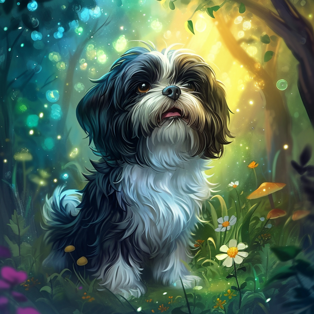 Shih Tzu Forest Diamond Art Kit