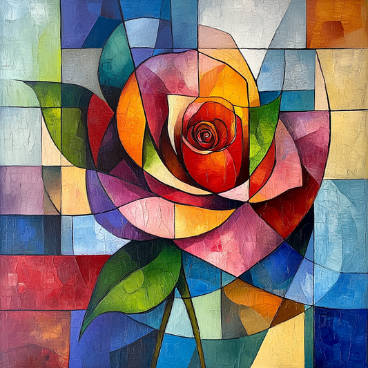 Abstract Rainbow Background Rose Diamond Art Kit