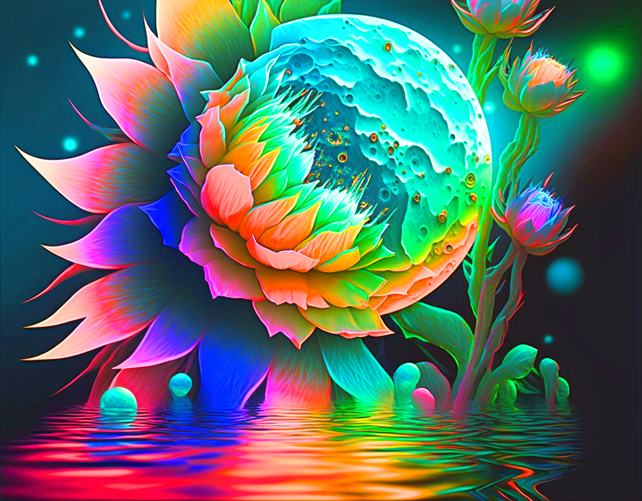 Abstract Moonflower Diamond Art Kit