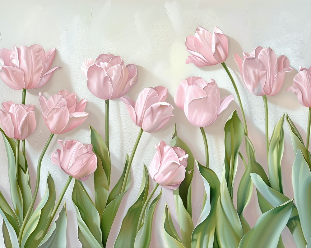 Pastel Pink Tulips Diamond Art Kit