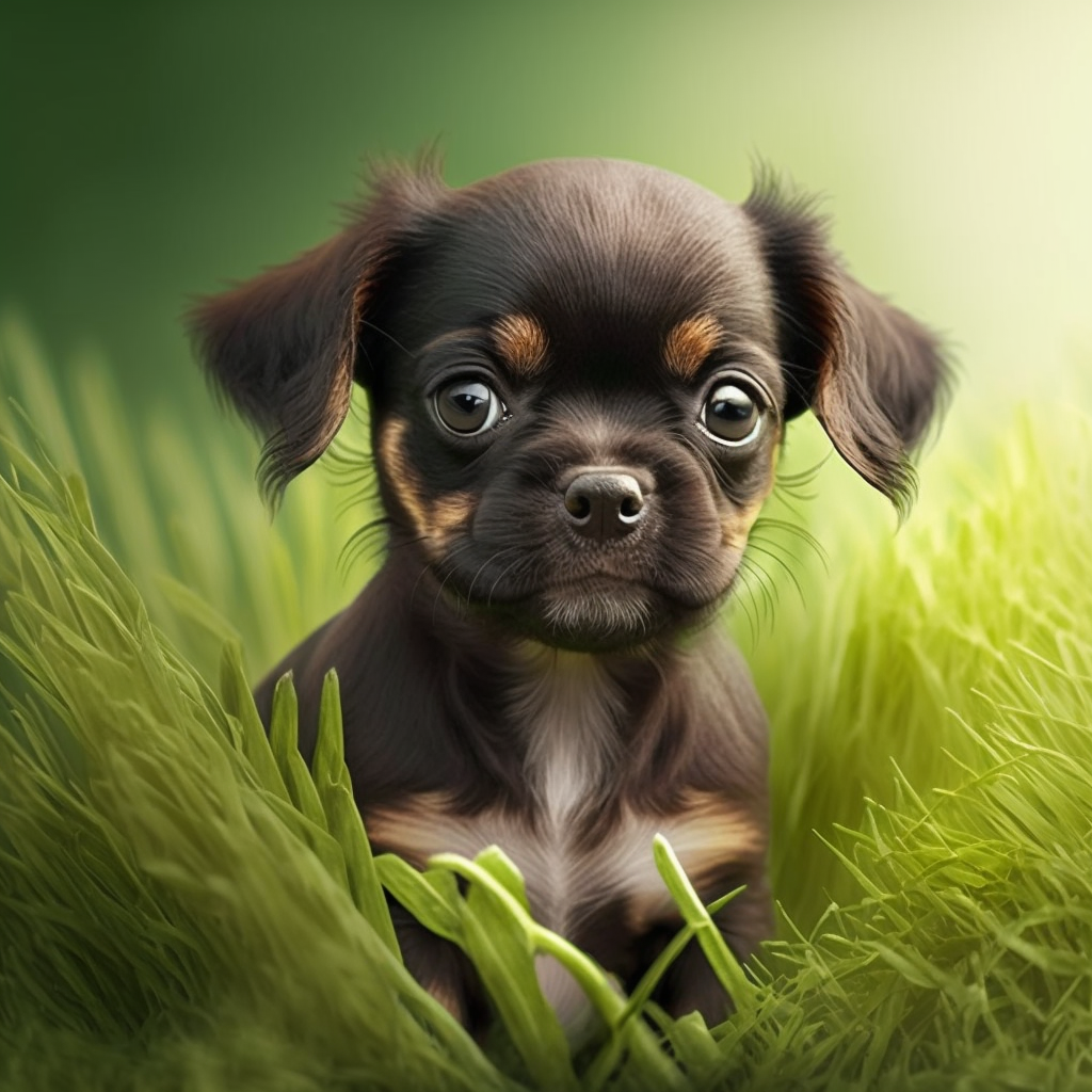 Puppy In The Grass Diamond Art Kit