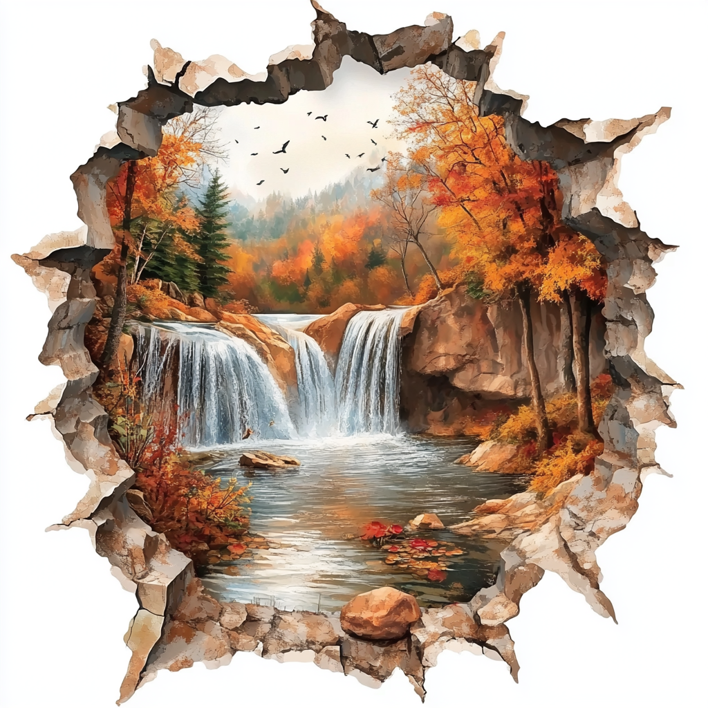 Three Falls Cracked Whitewall Diamond Art Kit