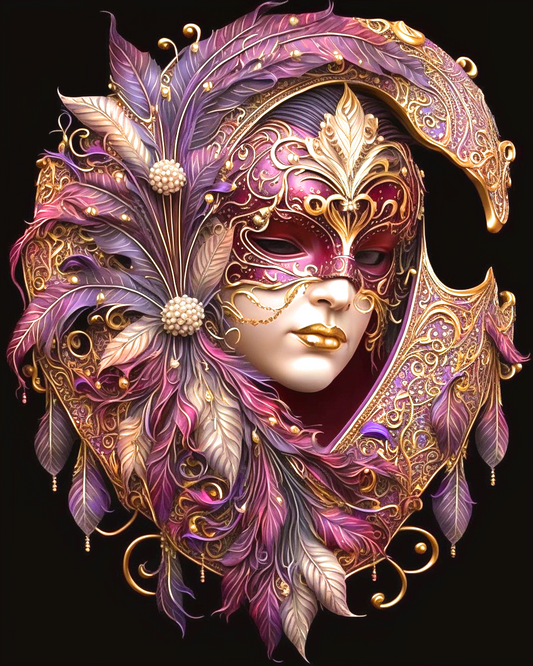 Purple Gold Mask Diamond Art Kit