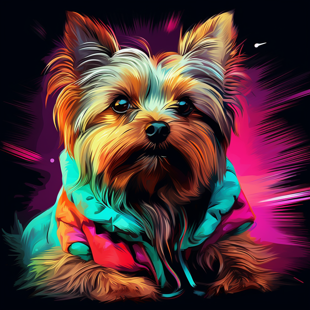 Puffy Coat Yorkie Diamond Art Kit