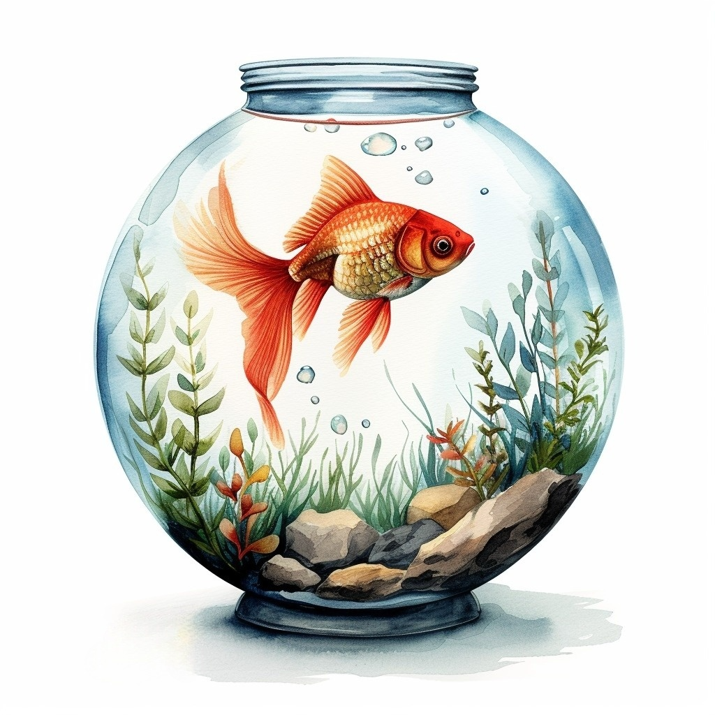 Goldfish And Bowl Watercolor Diamond Art Kit