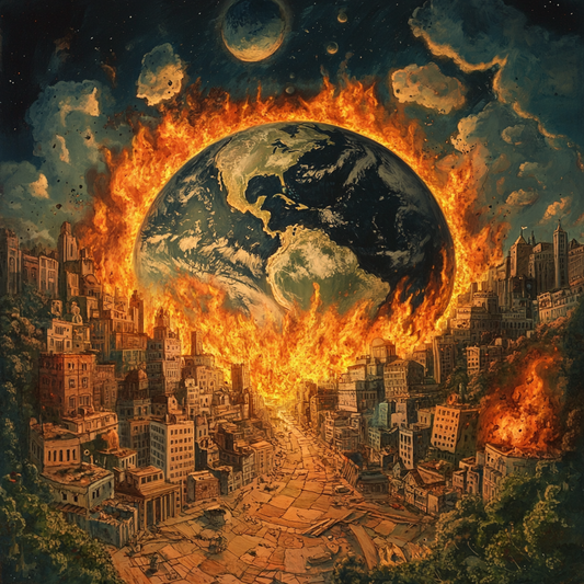 Burning Earth And City Diamond Art Kit