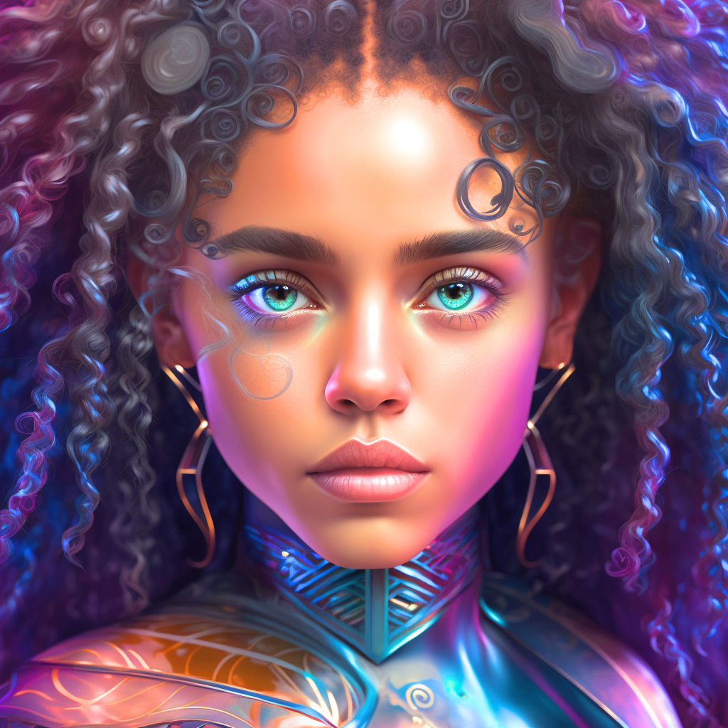 Blueeye Curly Hair Girl Diamond Art Kit