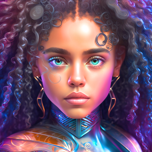 Blueeye Curly Hair Girl Diamond Art Kit