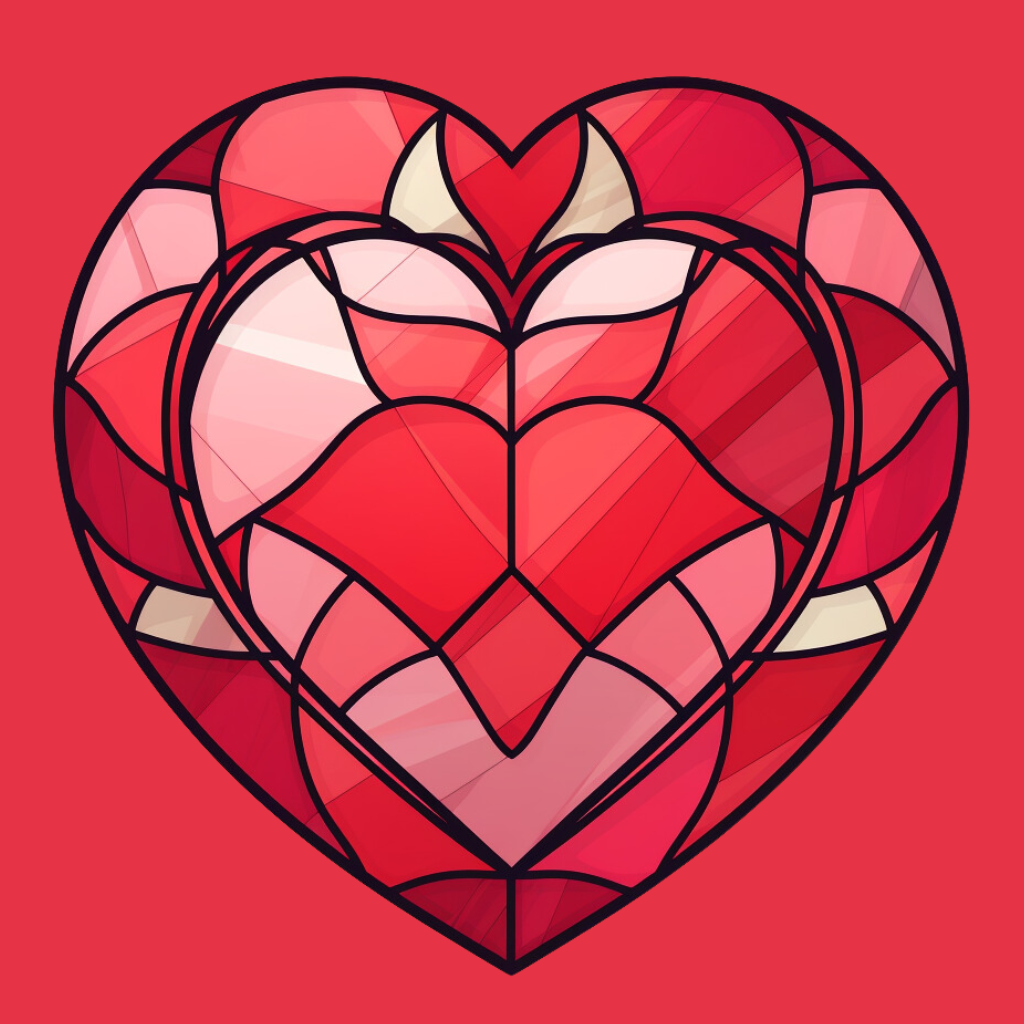 Simple Abstract Heart Diamond Art Kit