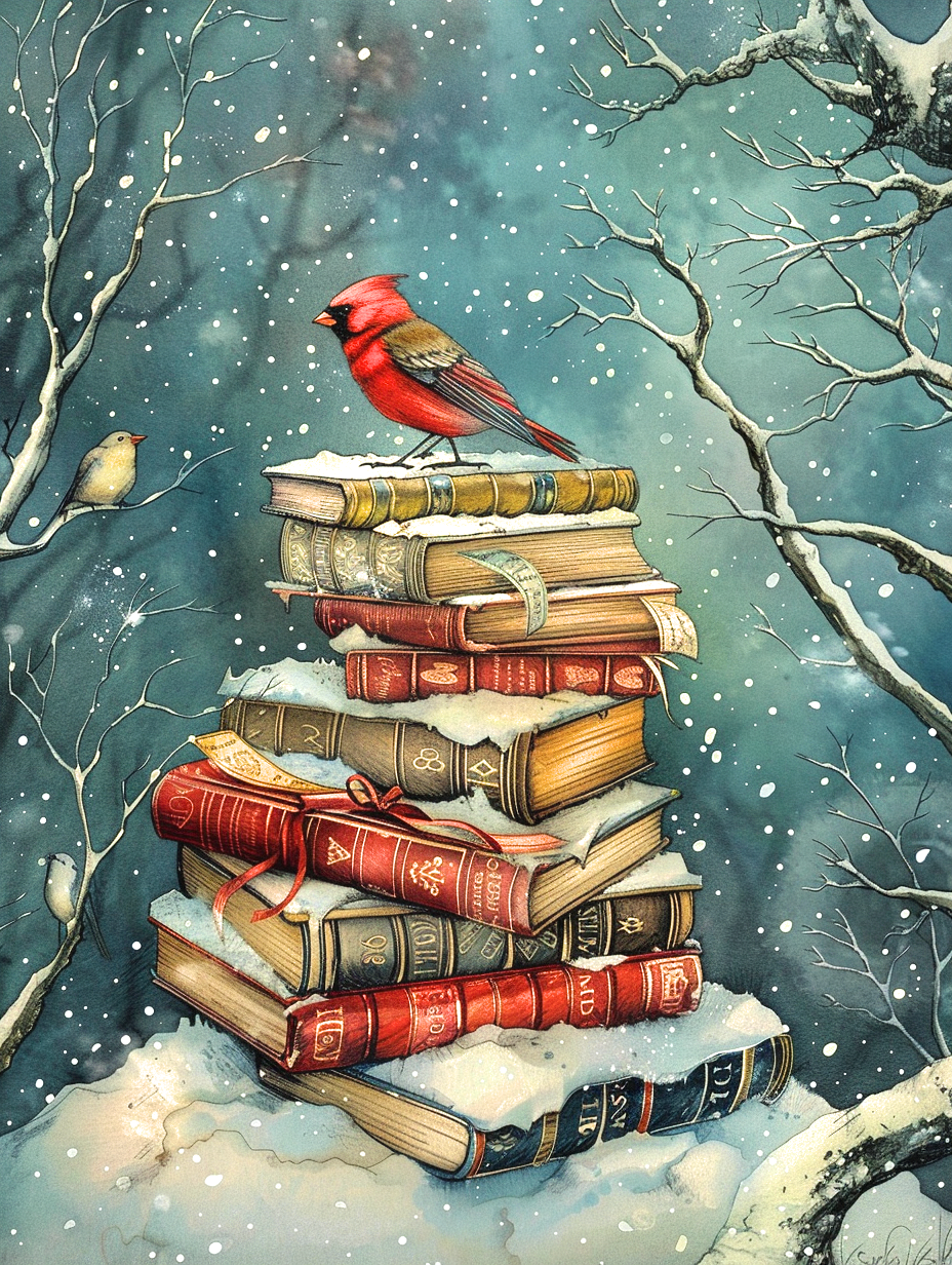 Bird Books Snow Diamond Art Kit