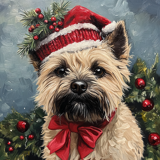 Christmas Cairn Terrier Diamond Art Kit