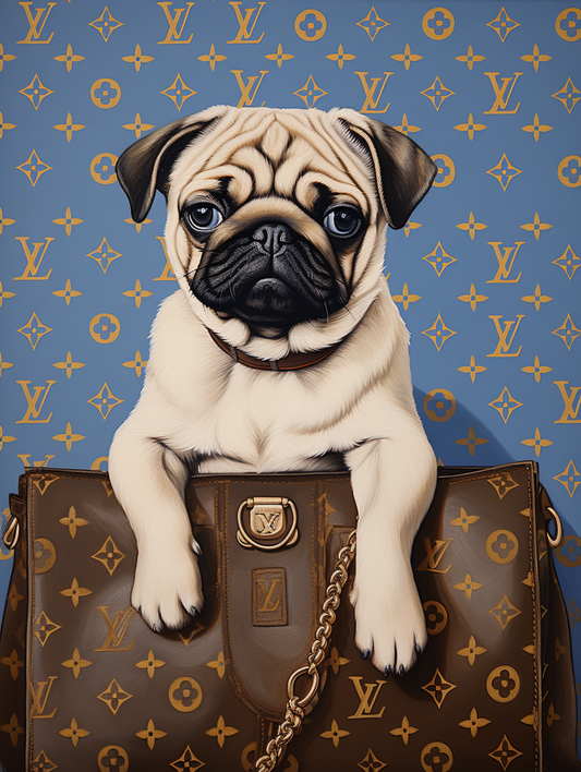 Pug And Purse Diamond Art Kit