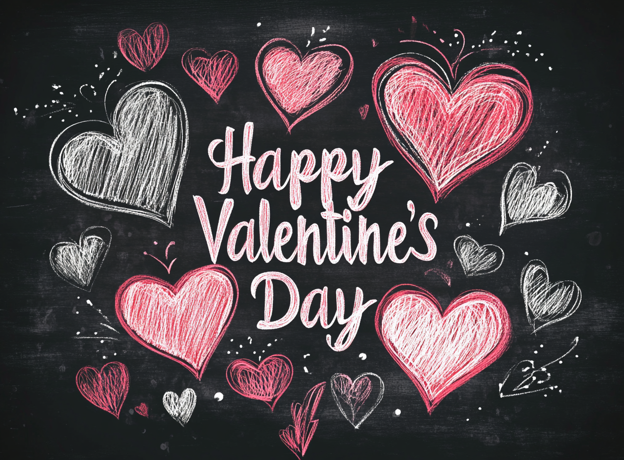 Happy Valentines Day Chalkboard Diamond Art Kit