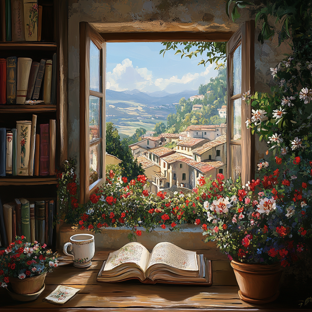 Italian Countryside Open Window Diamond Art Kit