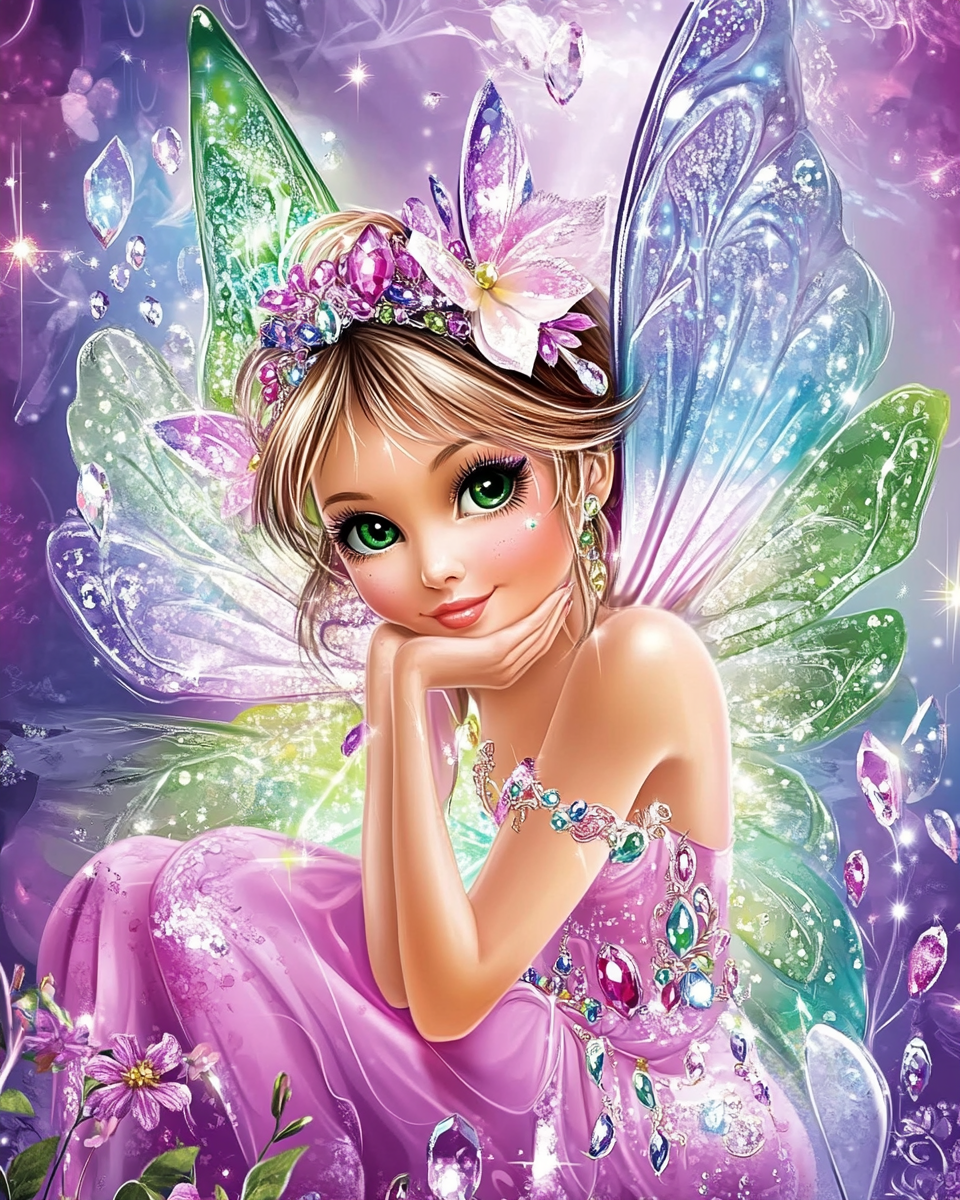 Pink Dress Crystal Fairy Diamond Art Kit