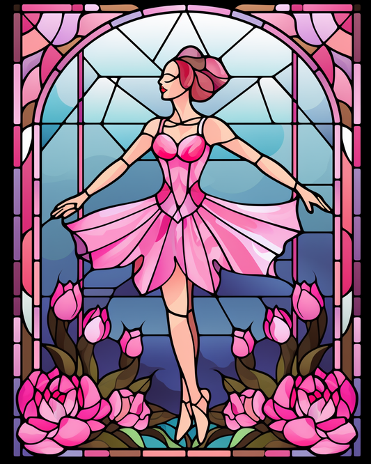 Abstract Pink Ballet Dancer Diamond Art Kit