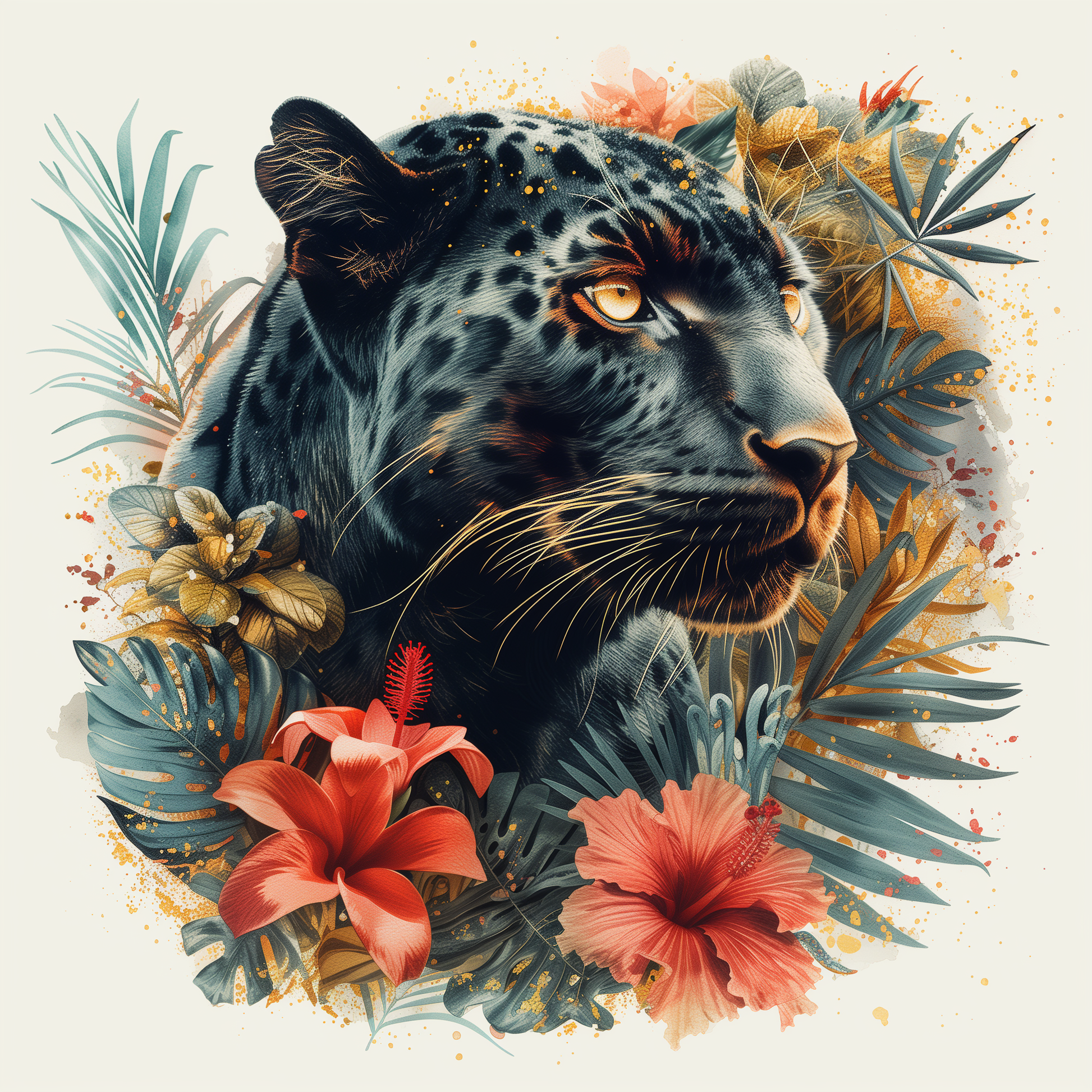 Tropical Flower Blackpanther Diamond Art Kit