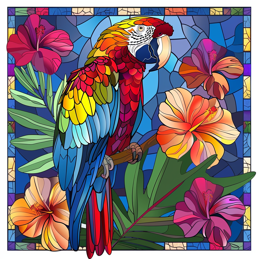 Abstract Parrot Square Diamond Art Kit