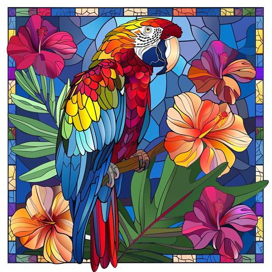 Abstract Parrot Square Diamond Art Kit