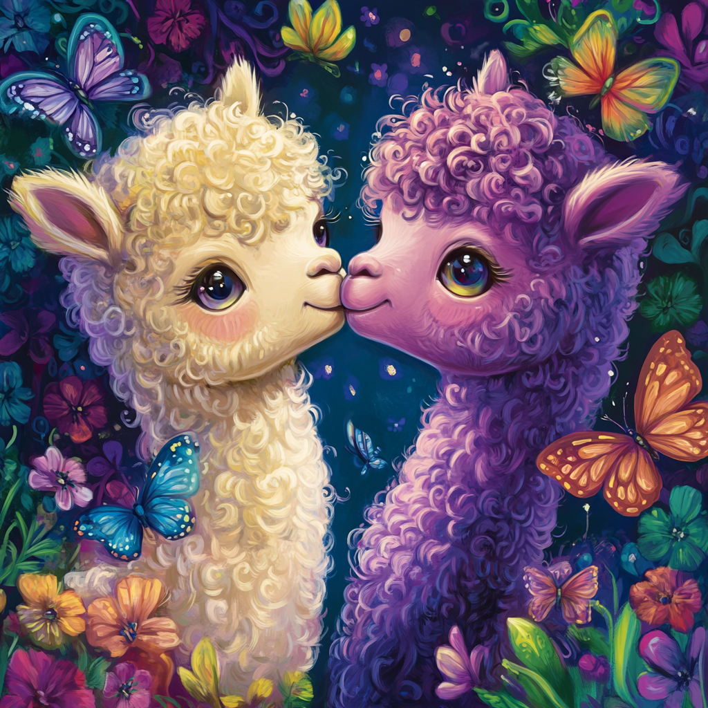 Two Baby Alpacas Diamond Art Kit