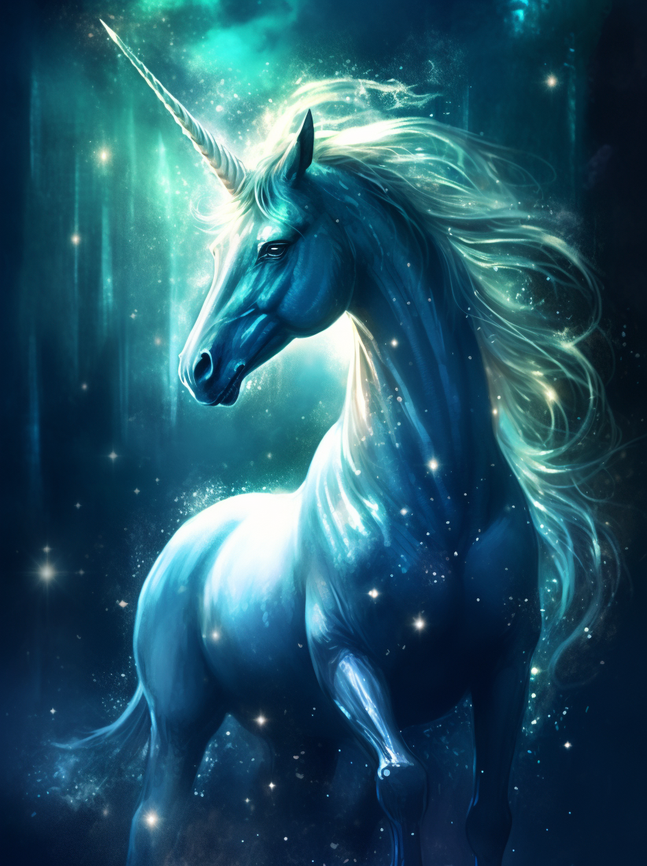Blue Glowing Unicorn Diamond Art Kit