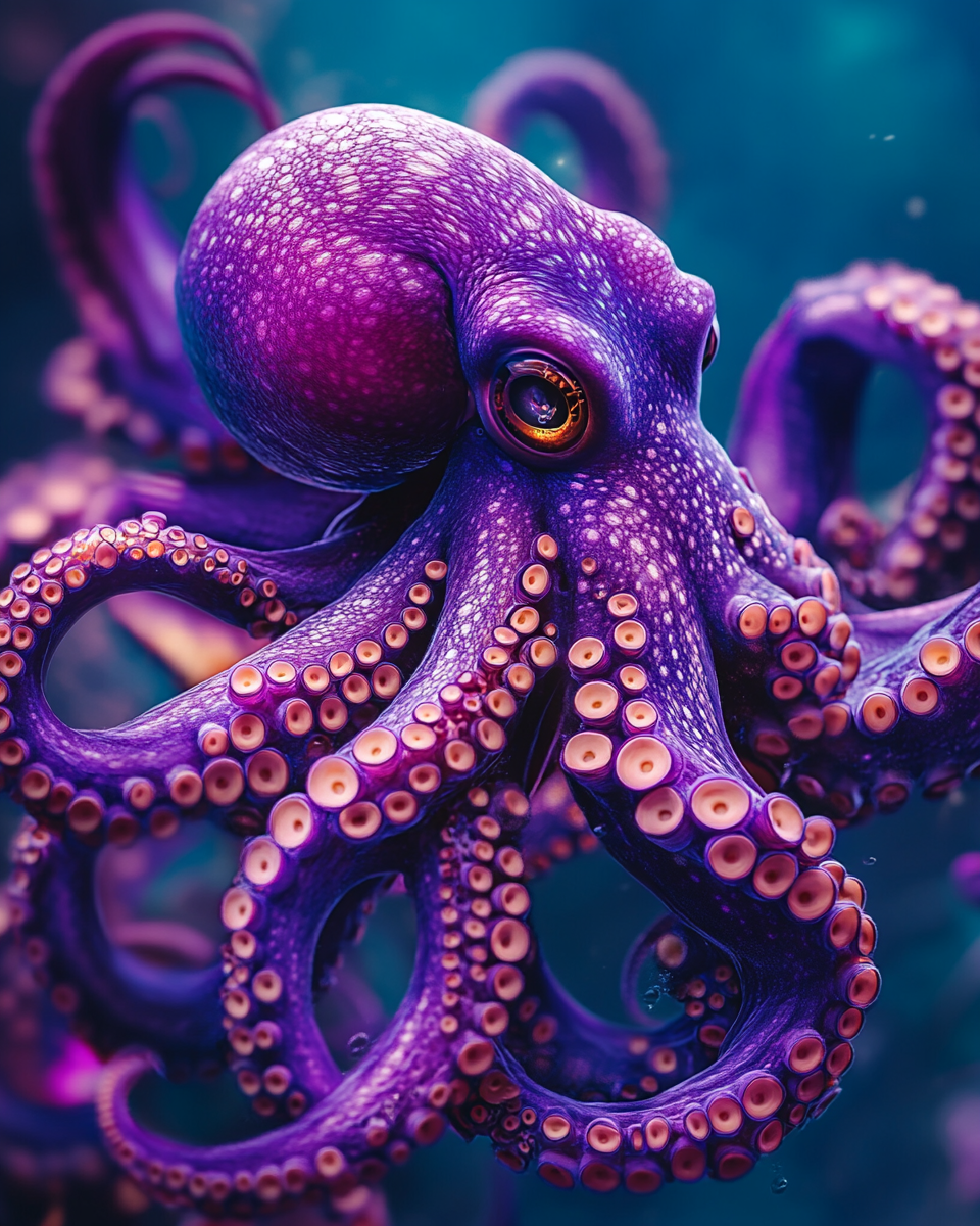 Pink Sucker Purple Octopus Diamond Art Kit