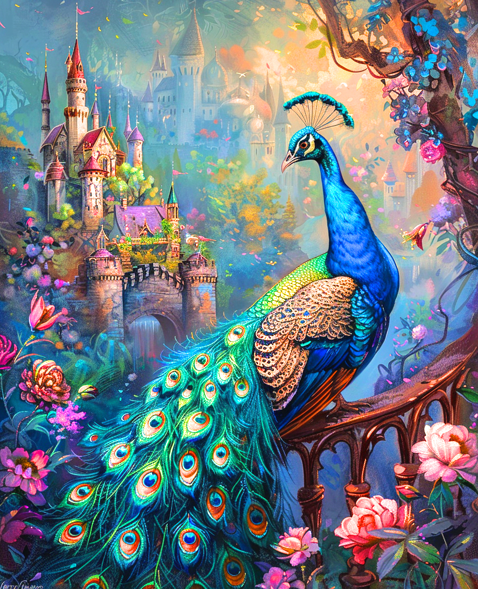 Castle Kingdom Peacock Diamond Art Kit
