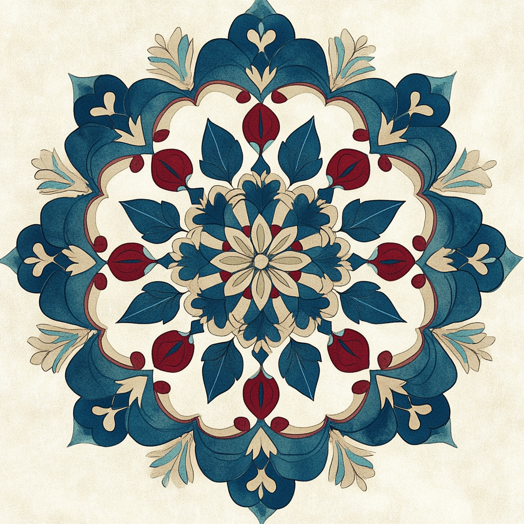 Beige Flower Mandala Diamond Art Kit