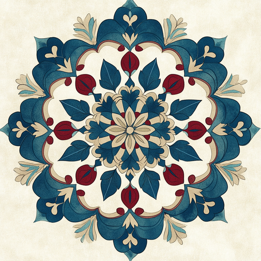 Beige Flower Mandala Diamond Art Kit