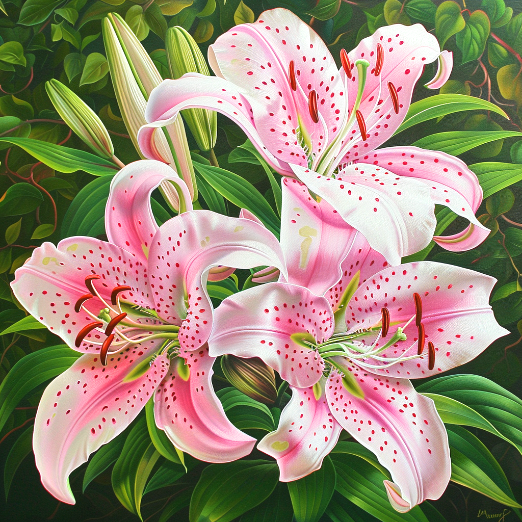 Light Pink Stargazer Lilies Diamond Art Kit