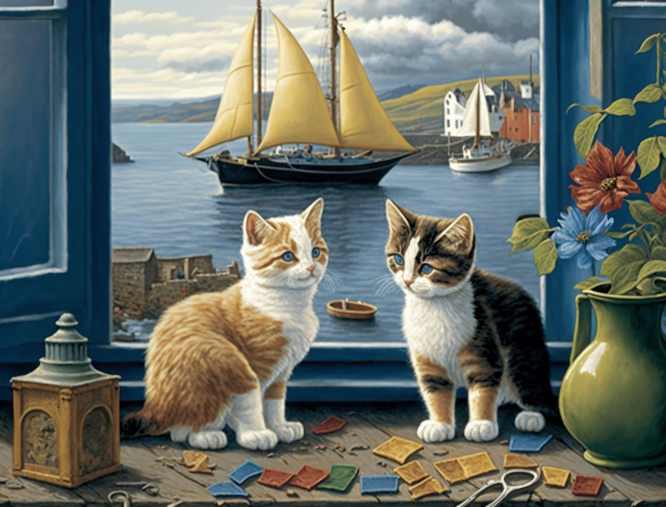 Two Harbor Kittens Diamond Art Kit